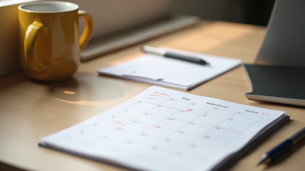 Calendário com marcas diárias rastreando progresso e consistência na mudança de hábitos